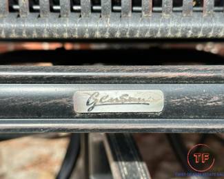 GENSUN Grand Terrace Pub Table with Woven Cast Aluminum Swivel Bar Stools