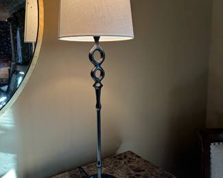 Bristol Table Lamp(s) in Aged Iron with Linen Shade