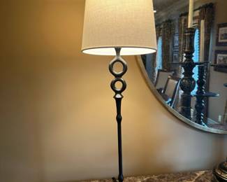 Bristol Table Lamp(s) in Aged Iron with Linen Shade