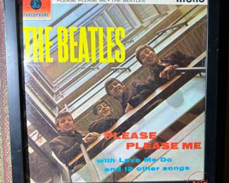 The BEATLES "Please Please Me" Framed Record with Dust Cover (PMC 1202 PARLOPHONE Mono)