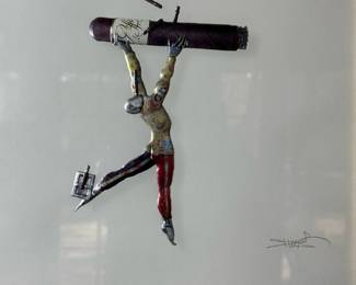 GERARD PUVIS Mixed Media "Cigar Man"