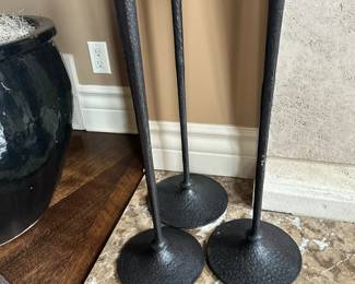 Alberto Giacometti Style Hand Hammered Candle Sticks