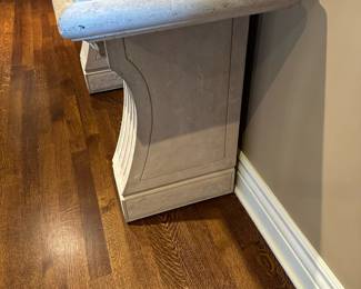 Neoclassical Travertine Hallway Console Table