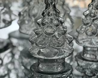 POTTERY BARN Clear Glass Christmas Tree(s) Cloche Luminaries