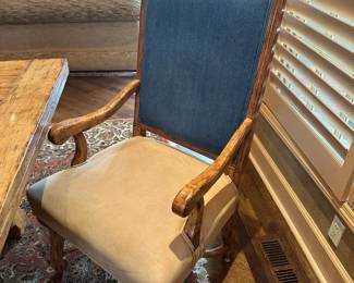 FREMARC DESIGNS Dining Room Table with High Back Chairs and Recessed Hidden Leaves