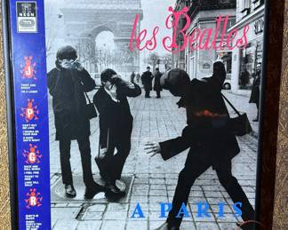 The BEATLES "Les Beatles A Paris" Framed Record with Dust Cover 