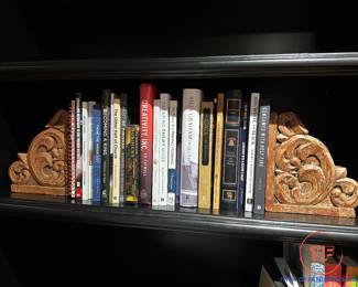 Architectural Salvage Wood Carved Book Ends