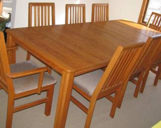 Dining table with the leaves in.