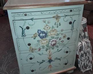 Floral Painted Chest Of Drawers