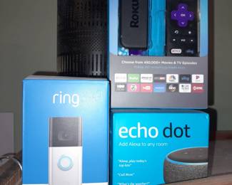 BRAND NEW Ring, Roku, & Echo Dot