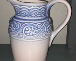 Longaberger Pottery Blue Pitcher