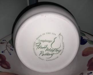 Longaberger "Fruit Medley Pottery" Bowl & Pitcher Set