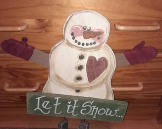 Let It Snow Wooden Snowman