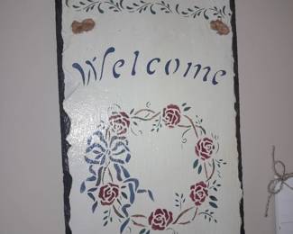 Large Hanging Painted Slate Sign