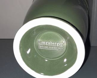 Longaberger Pottery Green Vase