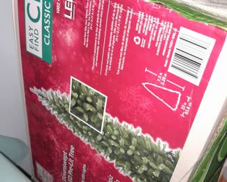 7.5 Foot Tall Pencil Slim Downswept Douglas Fir LED Pre-Lit Tree In Box