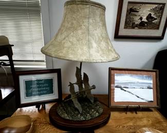 Brass Duck Table Lamp