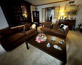 Brown Sectional Sofa and Loveseat