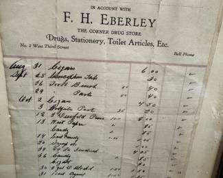 Antique Framed Drug Store Receipts 