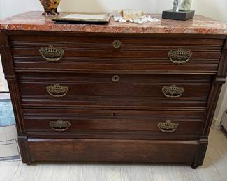 Chest of Drawers w/Marble Top, $200