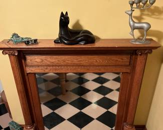 Fantastic reclaimed mantle.  The cat will be moving around all week for photo-ops.