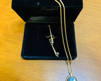 SOLID 14K YELLOW GOLD NECKLACE 20" LONG WITH SOLID YELLOW GOLD PENDANT AND OVAL STONE