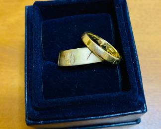 CUSTOM MADE WEDDING BANDS 12K SOLID YELLOW GOLD, NO STONES