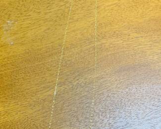 14K SOLID YELLOW GOLD NECKLACE 16" LONG WITH 14K SOLID YELLOW GOLD NUGGET AND 14K SOLID YELLOW GOLD HEART PENDANT