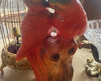 Glass Parrot Lamp Shade