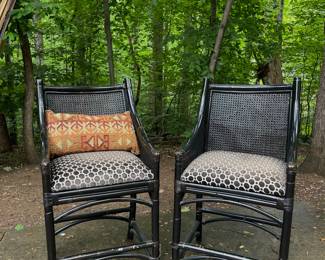 VINTAGE COUNTER UPHOLSTERED COUNTER  STOOLS 