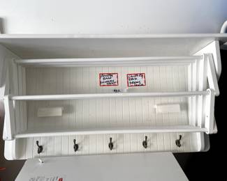 Pottery Barn Pull out Laundry drying rack with shelf and hooks 