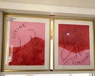 Framed Original Art pair - signed by the artist 