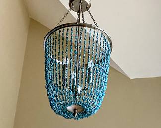 ETHAN ALLEN TURQUOISE CHANDELIER 