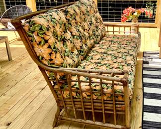 VINTAGE BAMBOO SOFA WITH CUSHIONS