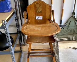 Vintage wooden high chair 