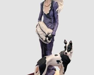 armani woman with great dane figure statue collectible
