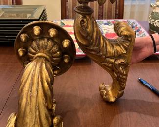 gold sconces pair