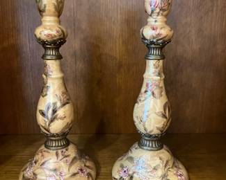 floral candlesticks