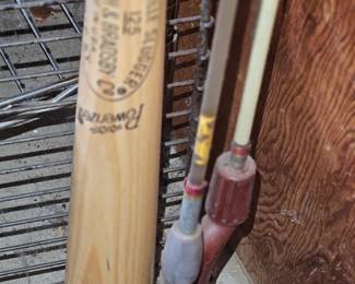 Baseball bats, fishing poles