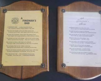 Two Firemans Mom And Dad Wall Hangings