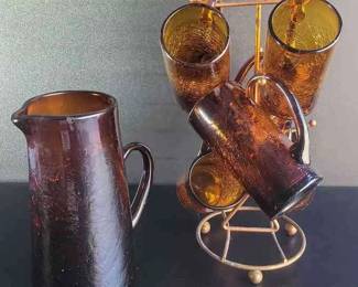 Tea Pitcher and Glass Set