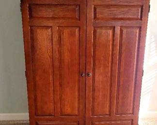 006 Keller Solid Wood Armoire with Drawers 66.5Hx45Lx24W