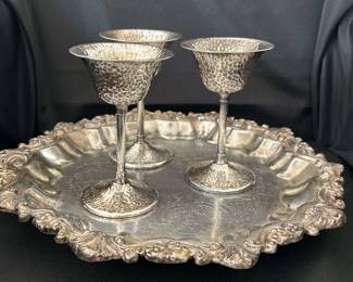 001 Sheridan Silverplated Plate and TT Cups
