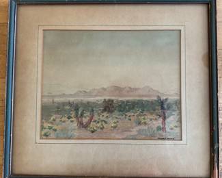 "Desert Landscape" by Florence J Tompkins, Watercolor