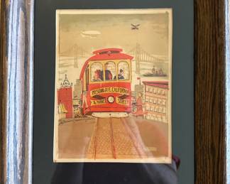 "Presidio Ave. California" Trolley Car, Serigraph