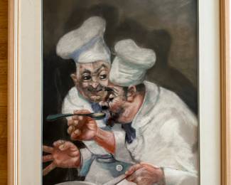 The Chefs, by K Rueping, oil pastel