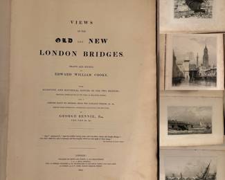 Old and New London Bridges, 1833
