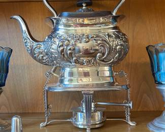 Stunning High End Silverplate and Sterling Covered Tilt Coffee Pot