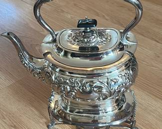 Stunning Silverplate and Sterling Teapot