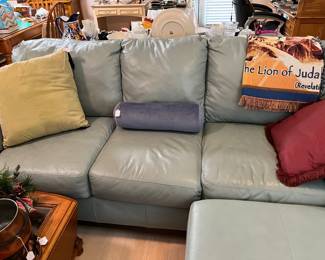 Light Green Leather Sofa